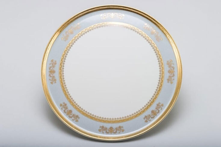 Deshoulieres Orsay Powder Blue Round Cake Platter PTA-RI6289, MPN: PTA-RI6289, 3104360138766