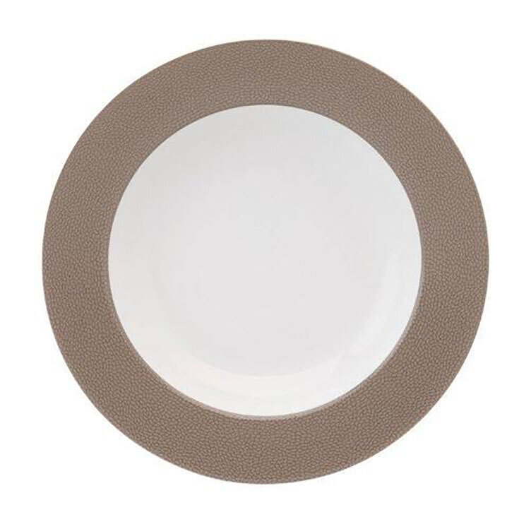 Deshoulieres Seychelles Taupe Rim Soup Plate ACA-HA7432, MPN: ACA-HA7432, 3104361275484