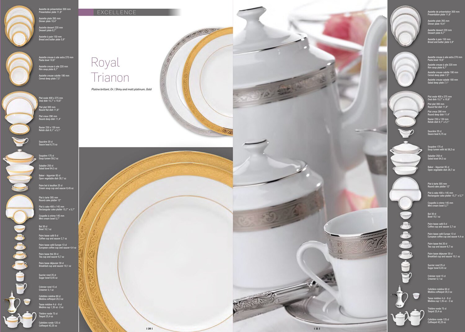 Deshoulieres Royal Trianon Gold Rectangular Cake Platter PCK-RI7070