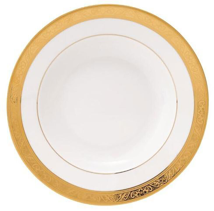 Deshoulieres Trianon Gold Rim Soup Plate ACA-RI7070