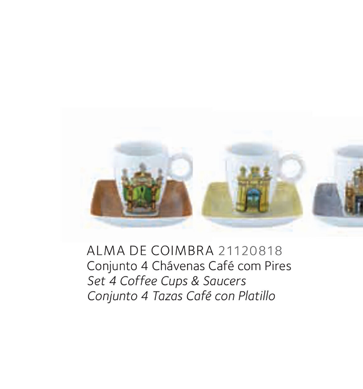 Vista Alegre Alma Coimbra Set 4 Cups & Saucers With Gift Box 21120818