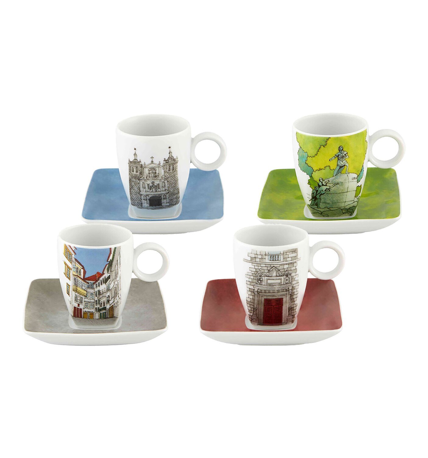 Vista Alegre Alma Viseu Set 4 Coffee Cups and Saucers 21131200, MPN: 21131200, 5601266074238