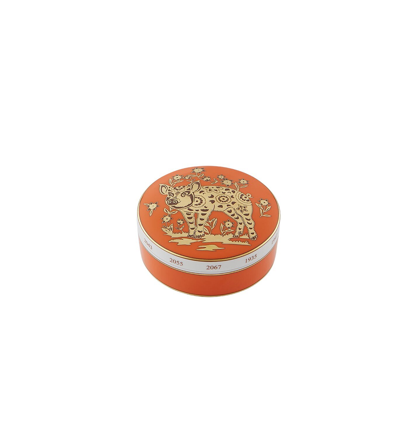 Vista Alegre Golden Large Round Box Porco 21135927, MPN: 21135927,
