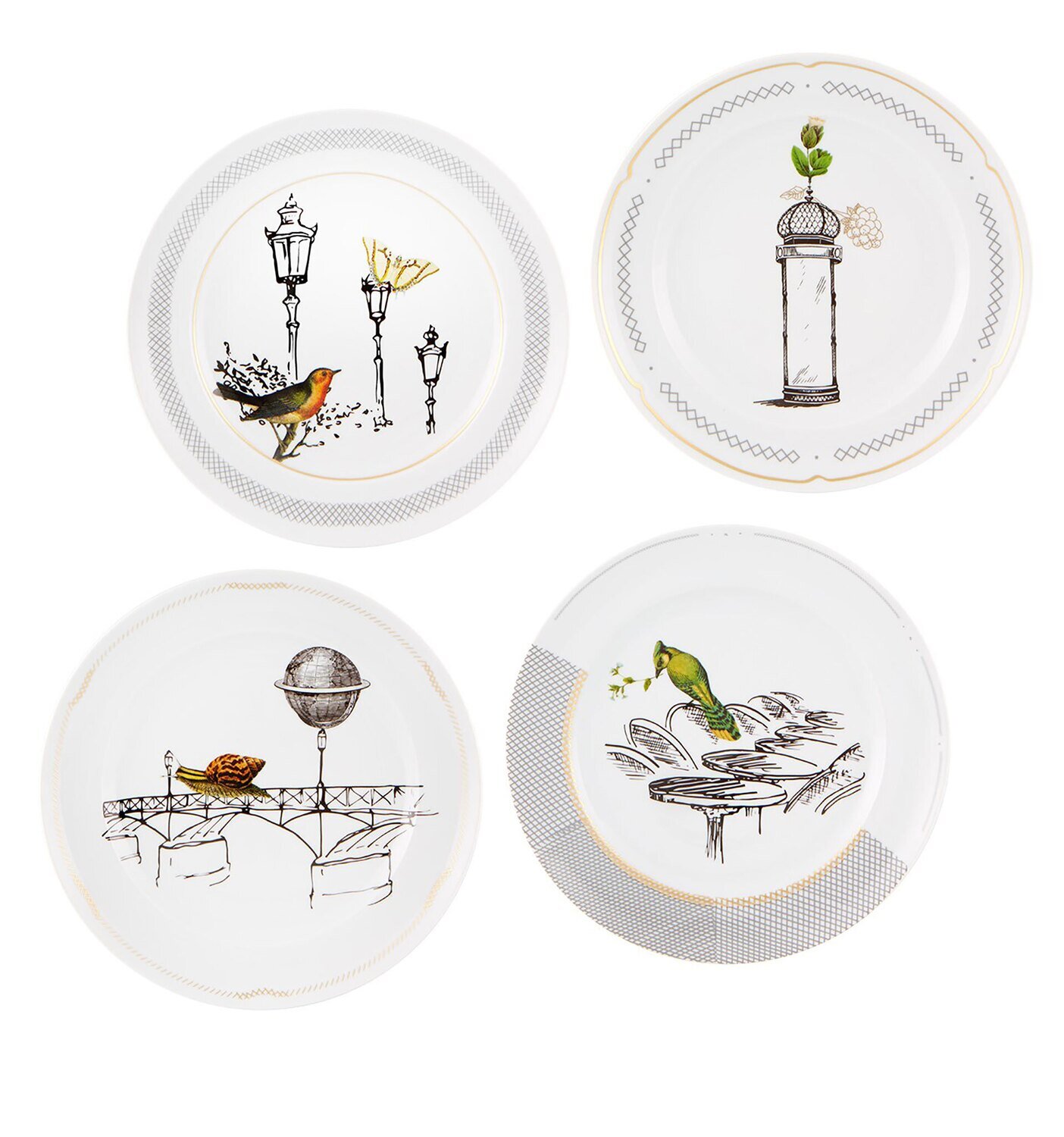 Vista Alegre Petites Histoires Set 4 Dessert Plates 21135862, MPN: 21135862,