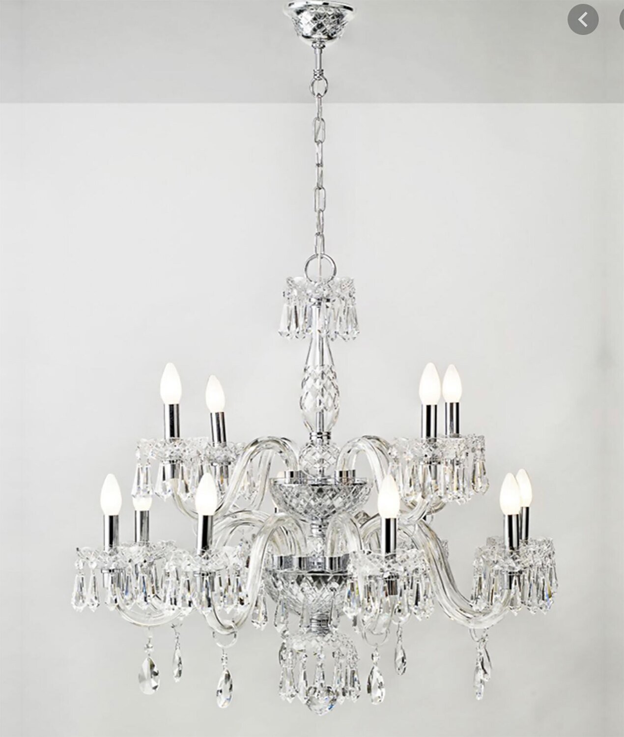 Vista Alegre Diamond Chandelier With 2 Levels and 12 Arms Black 48000372