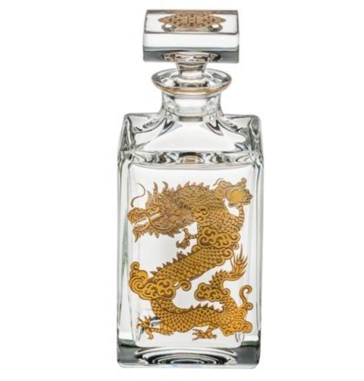 Vista Alegre Golden Whisky Decanter With Gold Dragon 48004152, MPN: 48004152,