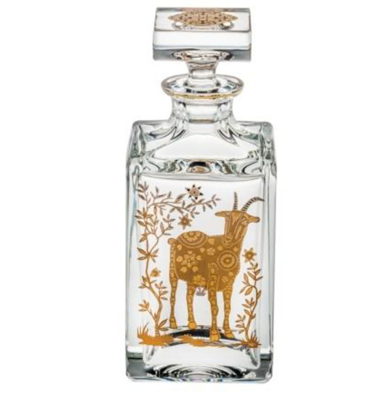 Vista Alegre Golden Whisky Decanter With Gold Sheep 48004151