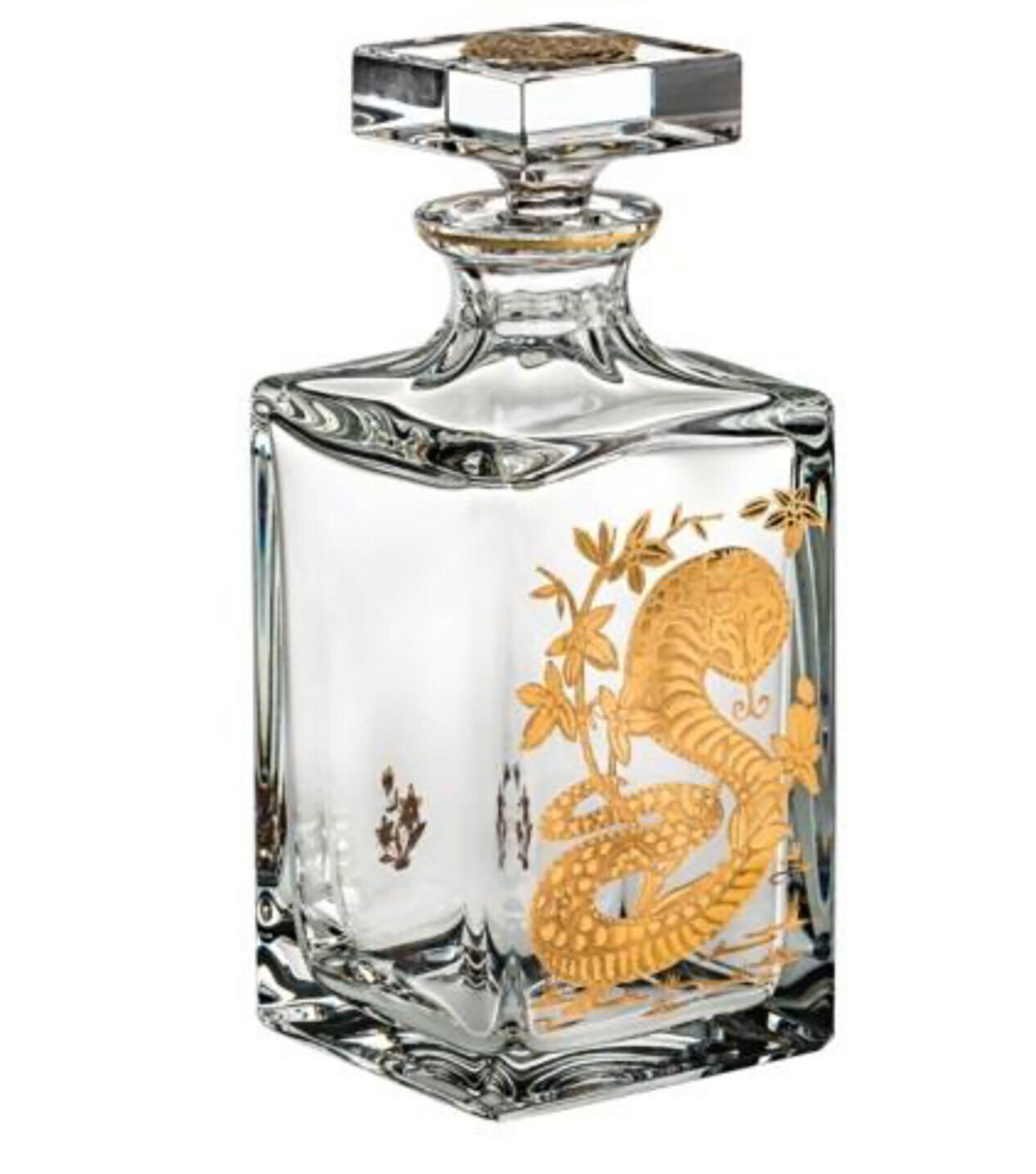 Vista Alegre Golden Whisky Decanter With Gold Snake 48003790, MPN: 48003790,