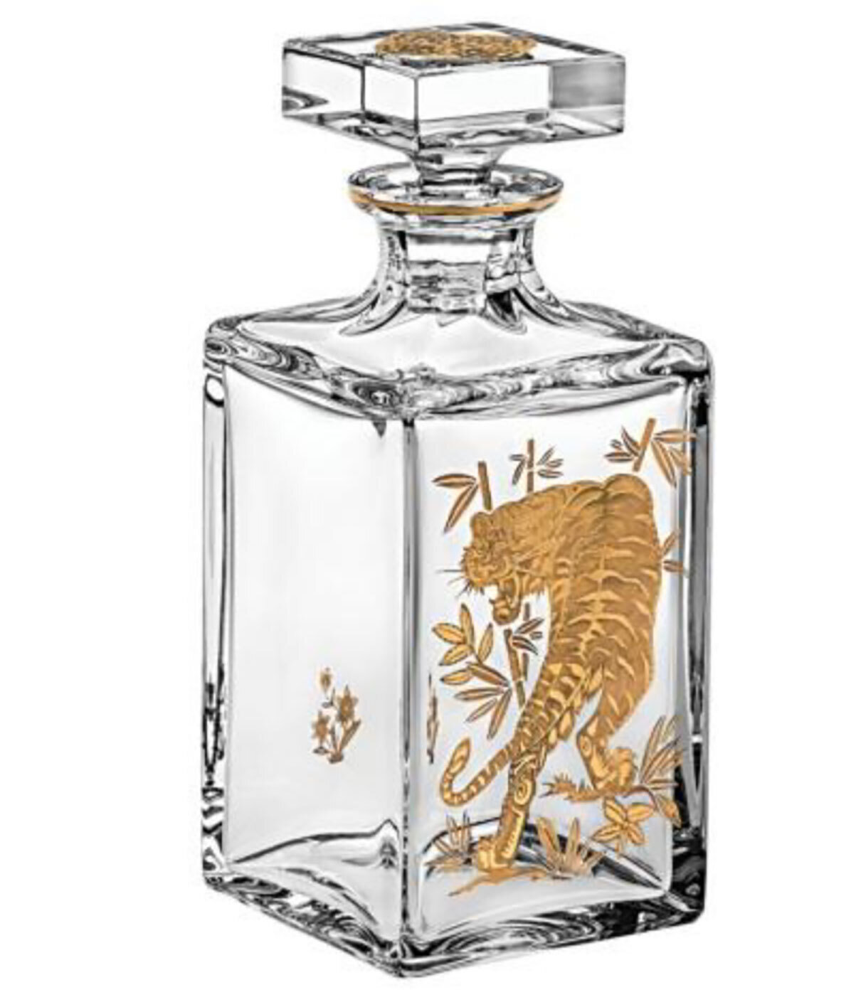 Vista Alegre Golden Whisky Decanter With Gold Tiger 48003788, MPN: 48003788,