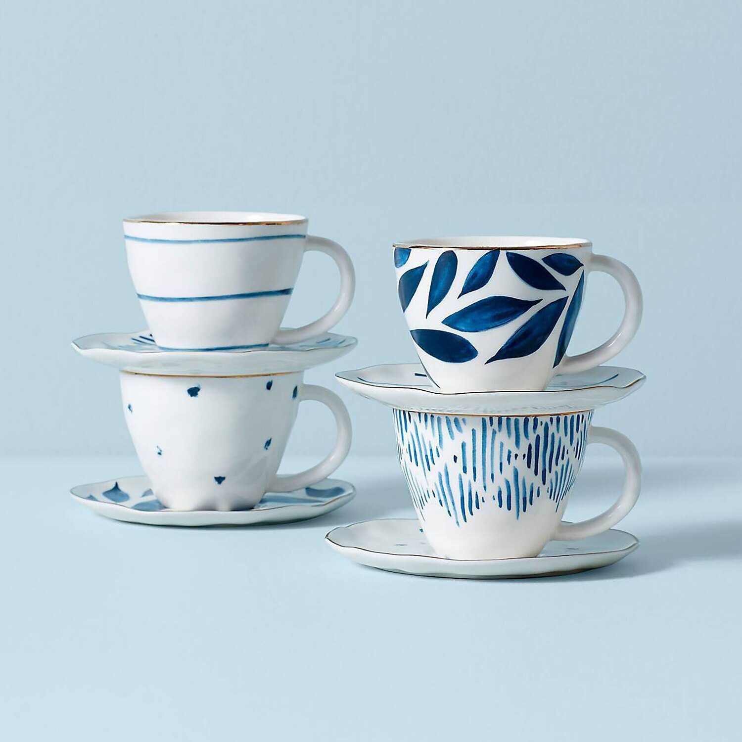 Lenox Blue Bay Espresso Cps &amp; Saur Set of 4 890199, MPN: 890199, 882864856524