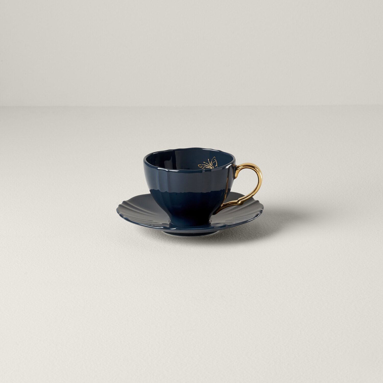 Lenox Sprig & Vine Tea Cup/Saucr Navy 891301