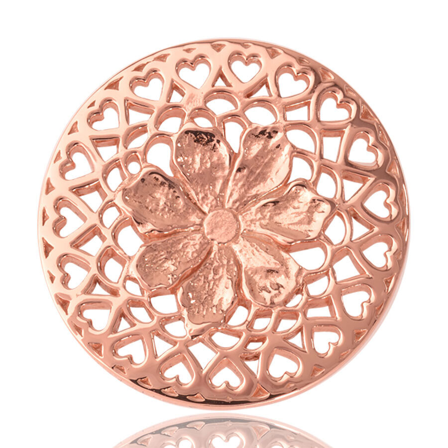 Nikki Lissoni Flower With Love Rose Gold Plated 33mm Coin C1013RGM