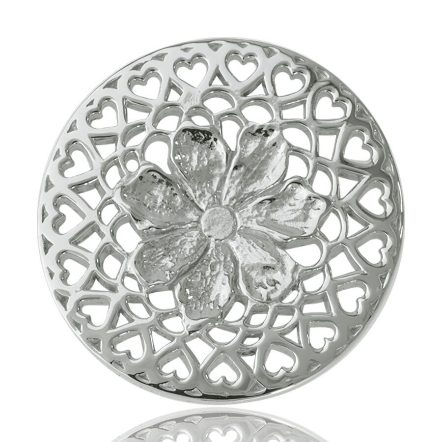 Nikki Lissoni Flower With Love Silver Plated 33mm Coin C1013SM
