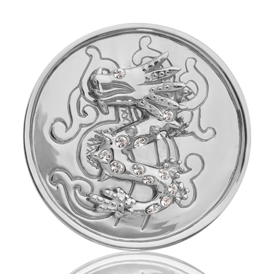 Nikki Lissoni Chinese Dragon Silver Plated 33mm Coin C1019SM