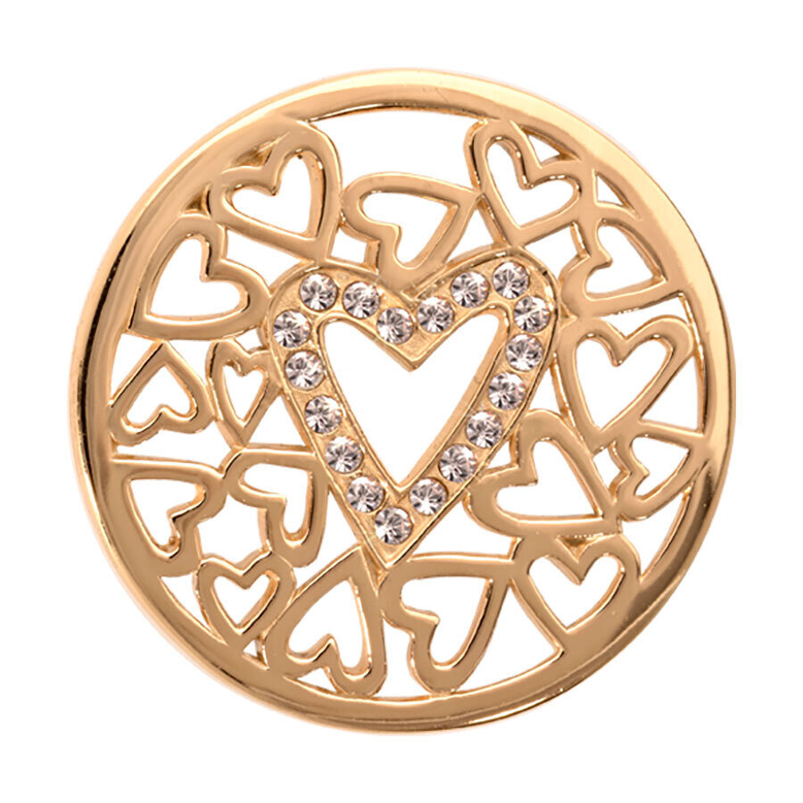 Nikki Lissoni Surrounded By Hearts Gold Plated 33mm Coin C1020GM