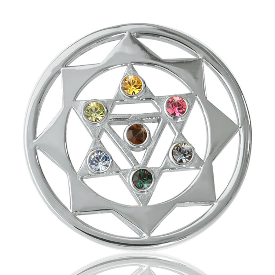 Nikki Lissoni The 7 Chakra S Silver Plated 33mm Coin C1021SM
