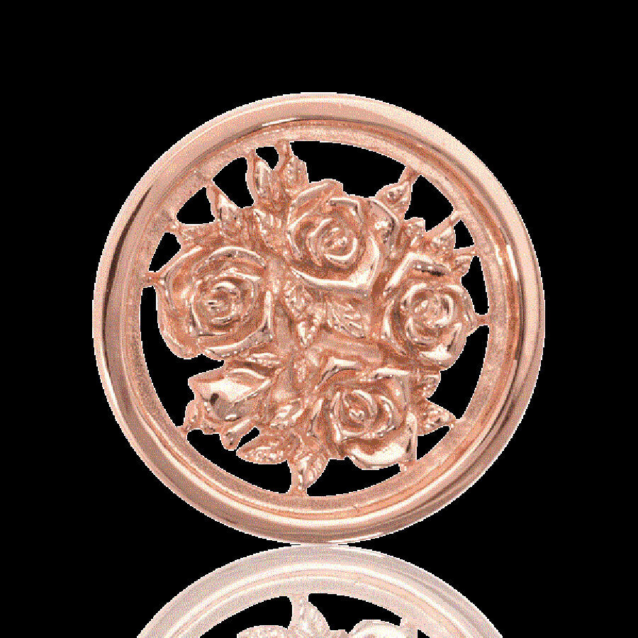 Nikki Lissoni Bouquet With Roses Two-Sided Rose Gold Plated 23mm Coin C1027RGS