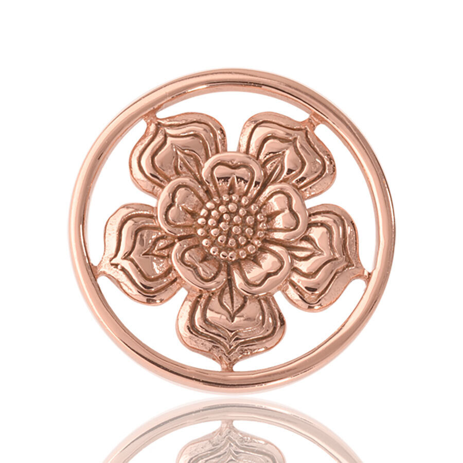 Nikki Lissoni Lovely Flower Rose Gold Plated 23mm Coin C1028RGS