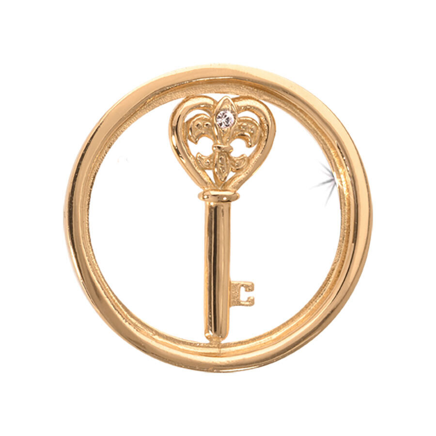 Nikki Lissoni Heart Key Gold Plated 23mm Coin C1033GS