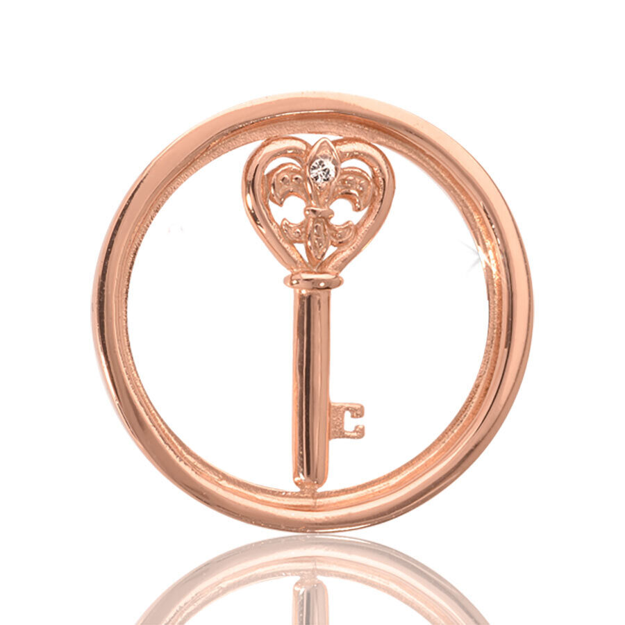 Nikki Lissoni Heart Key Rose Gold Plated 23mm Coin C1033RGS