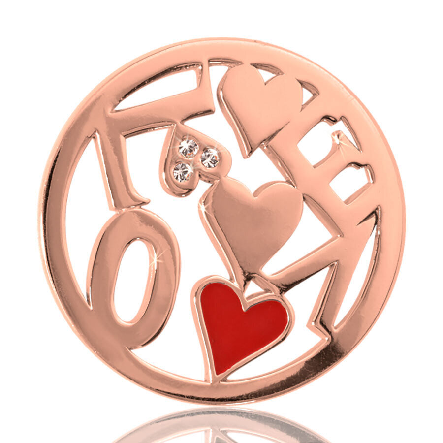 Nikki Lissoni Chaotic Love Rose Gold Plated 33mm Coin C1050RGM