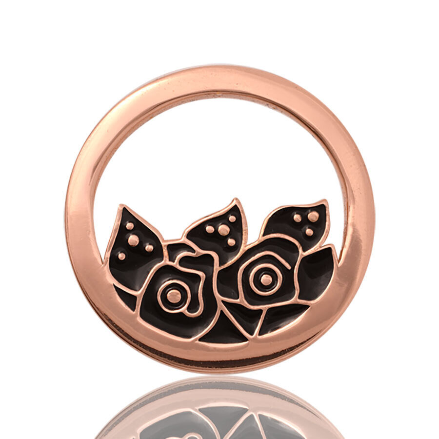 Nikki Lissoni Midnight Roses Rose Gold Plated 23mm Coin C1053RGS