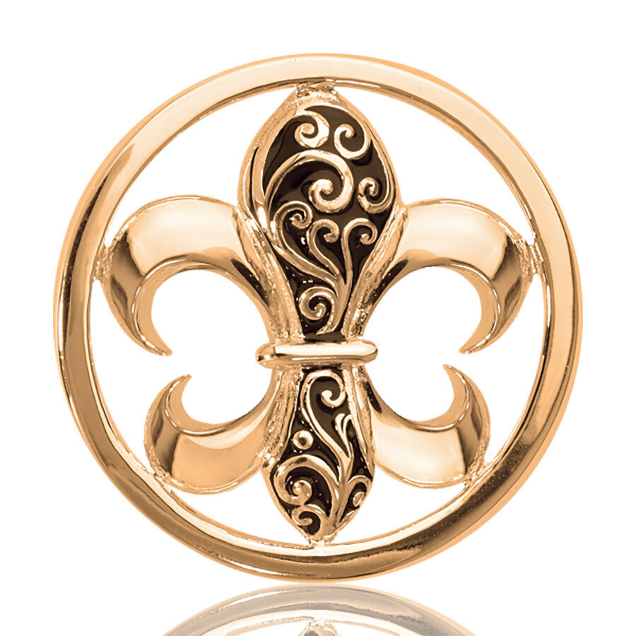 Nikki Lissoni French Curly Lilly Gold Plated 33mm Coin C1080GM