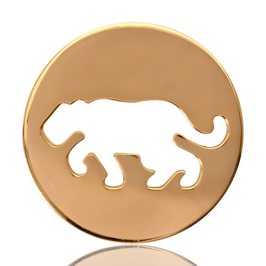 Nikki Lissoni Crouching Tiger Gold Plated 33mm Coin C1082GM
