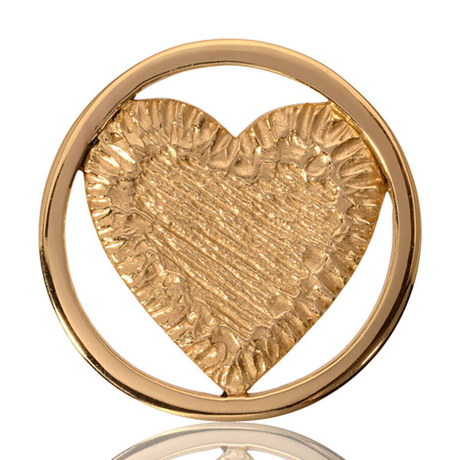 Nikki Lissoni Carved Heart Gold Plated 33mm Coin C1115GM