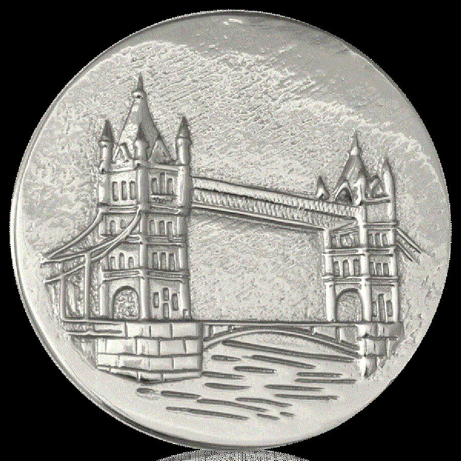 Nikki Lissoni London Tower Bridge Silver Plated 43mm Coin C1141SL