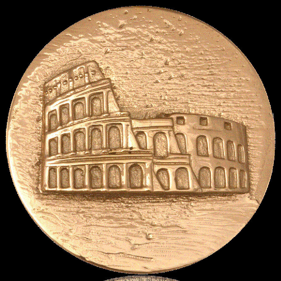 Nikki Lissoni Rome Colosseum Gold Plated 43mm Coin C1146GL
