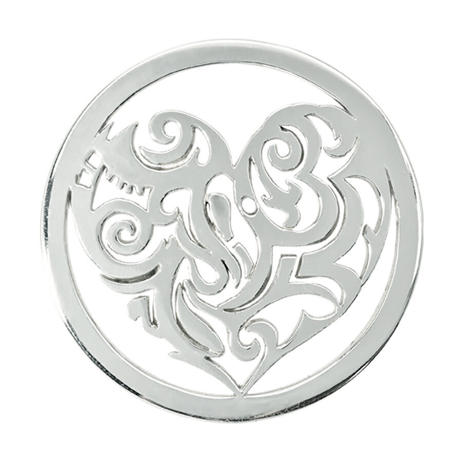 Nikki Lissoni Tribal Heart Silver Plated 33mm Coin C1148SM