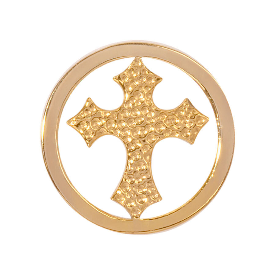 Nikki Lissoni Cross Gold Plated 23mm Coin C1185GS