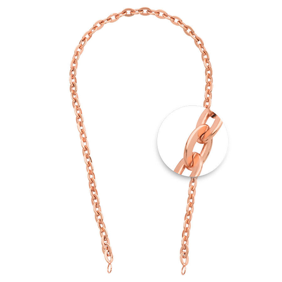 Nikki Lissoni Anchor Rolled Flat Cable Chain 6 x 8mm Coin For Nikki Lissoni Tags Rose Gold Plated 40cm N1026RG40