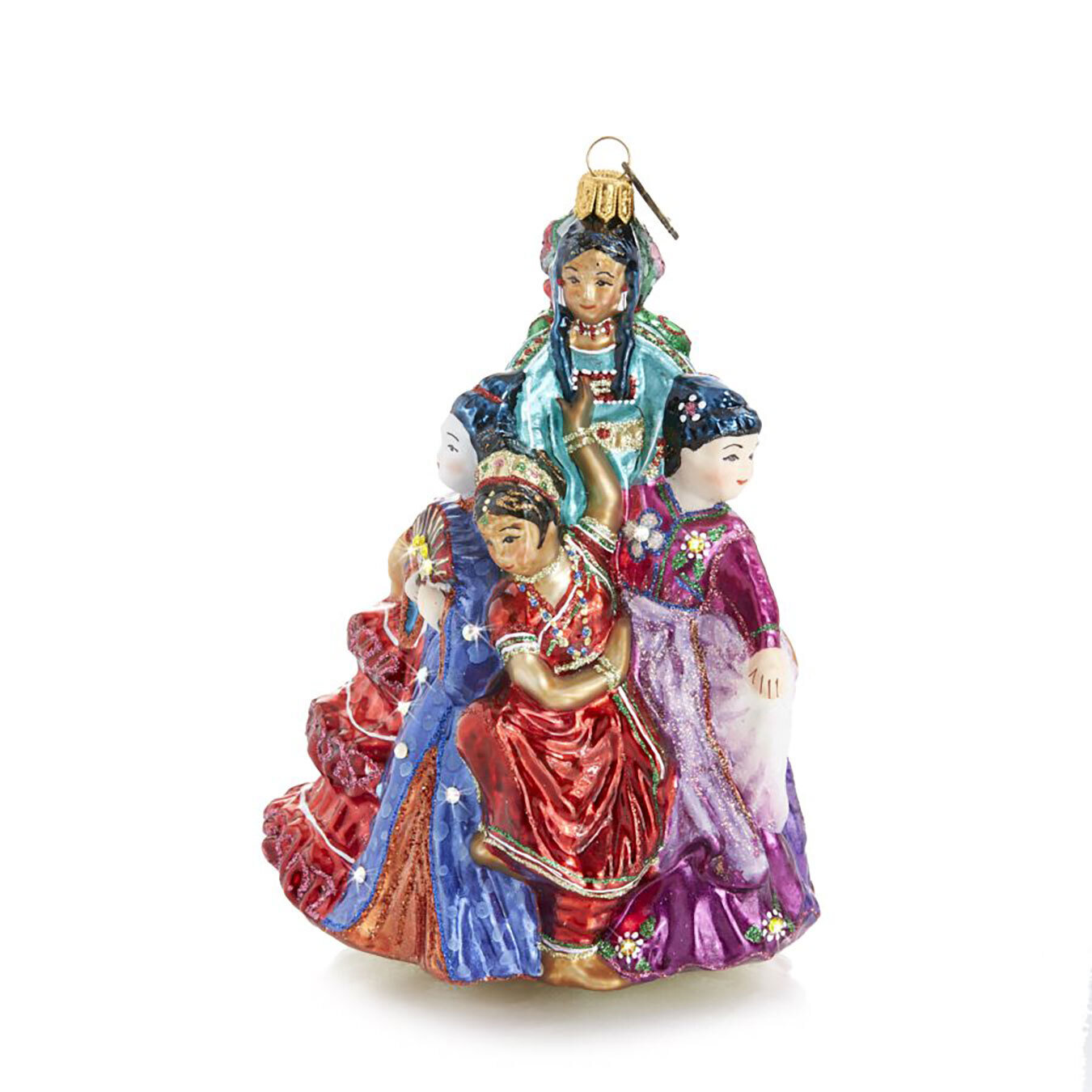 Jay Strongwater Nine Ladies Dancing Glass Ornament SDH20006-250