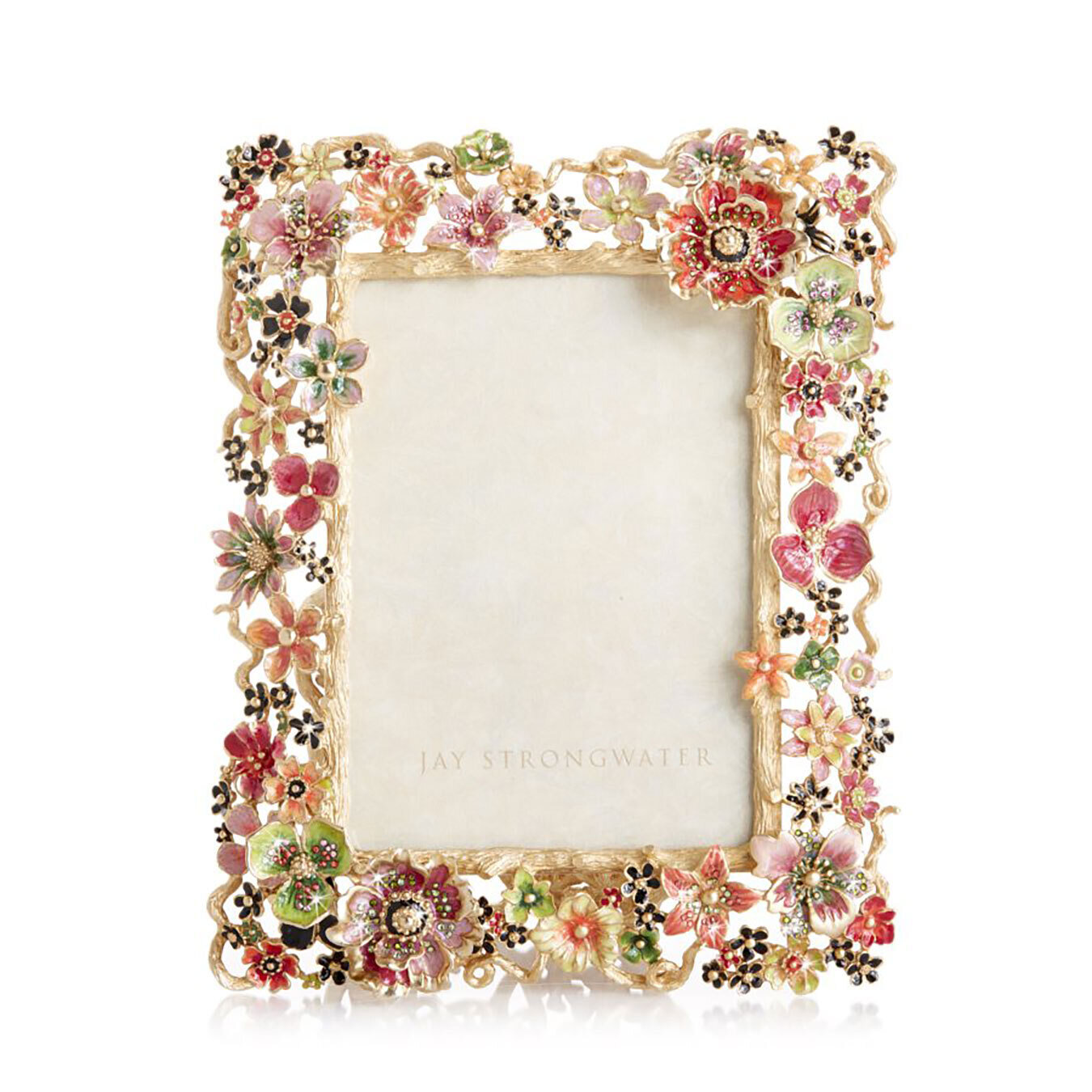 Jay Strongwater Cluster Floral 5" x 7" Picture Frame SPF5859-250