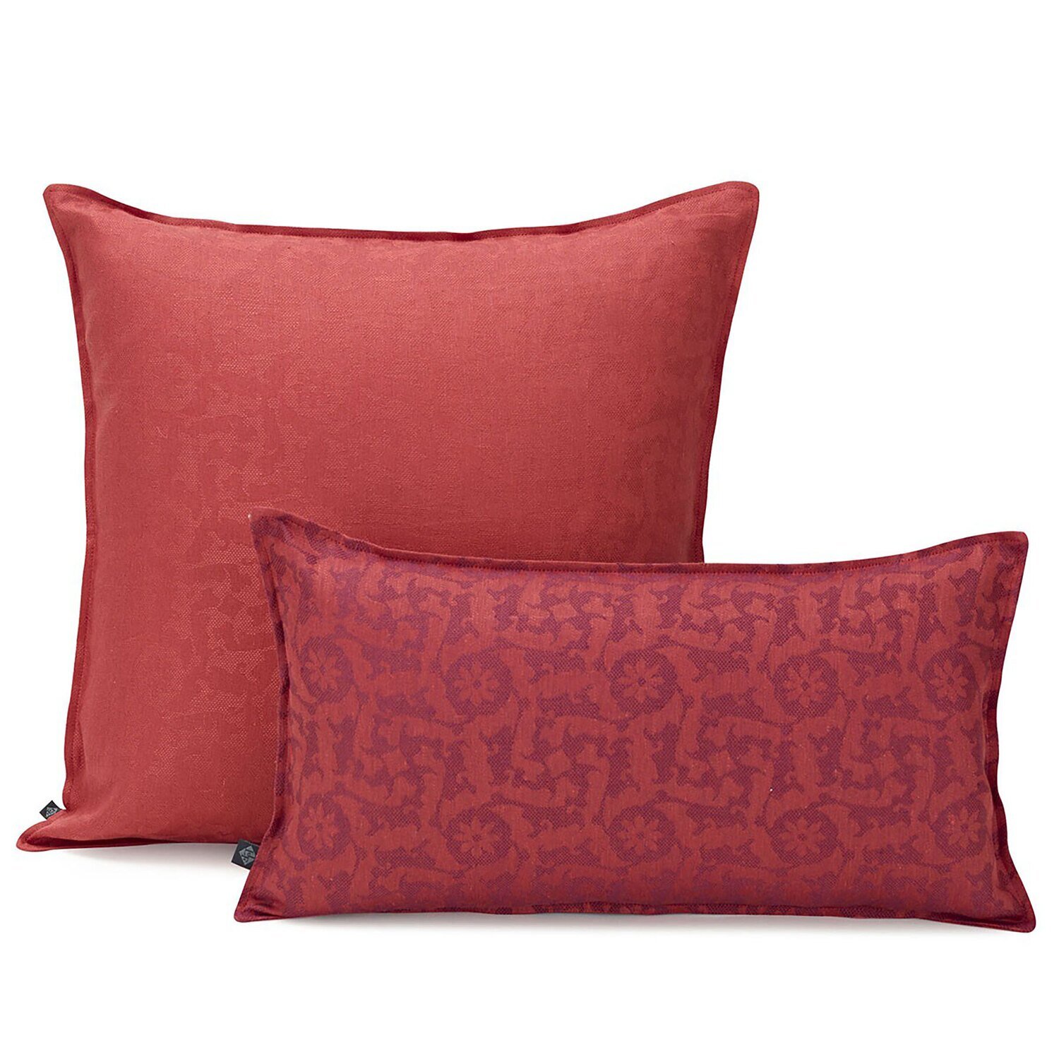 Le Jacquard Cushion Cover Ottomane Burgundy 50 x 50 100% Linen 26693