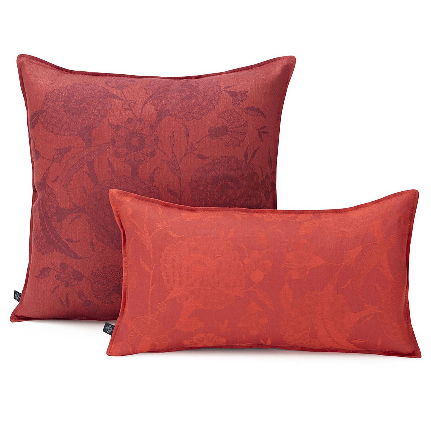 Le Jacquard Cushion Cover Ottomane Burgundy 50 x 30 100% Linen 26699