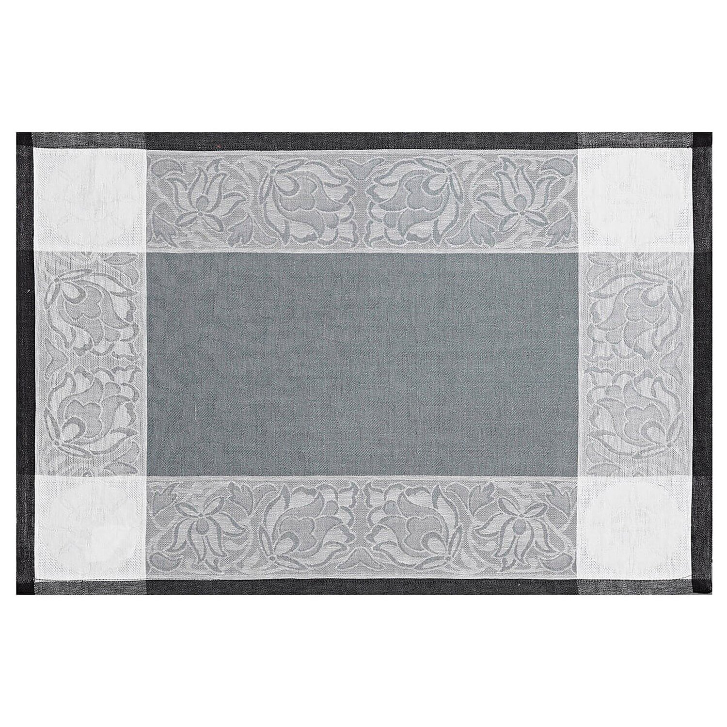 Le Jacquard Placemat Ottomane Slate 54 x 38 100% Linen 26544 Set of 4, MPN: 26544, 3660269265441