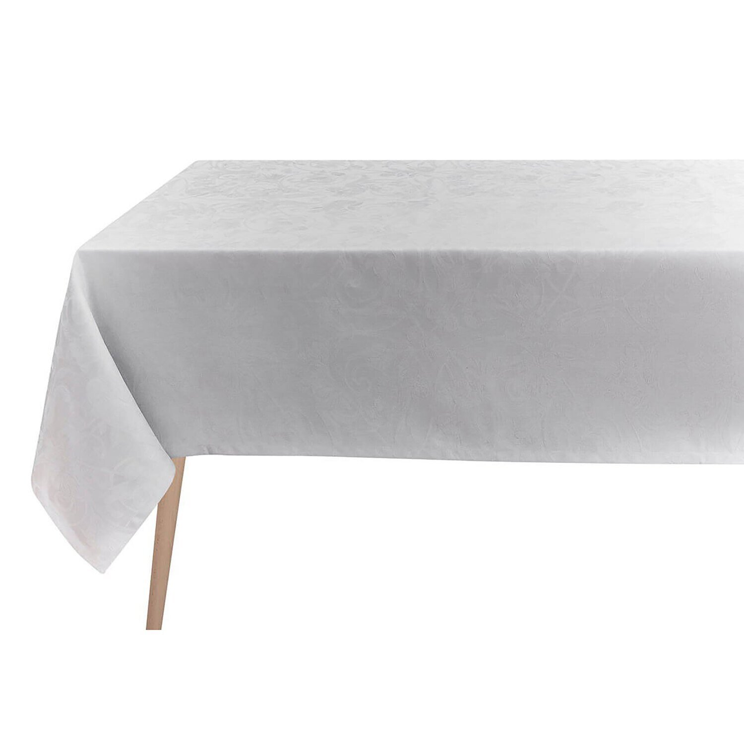 Le Jacquard Tablecloth Tivoli Pearl 175 x 320 100% Linen 26492