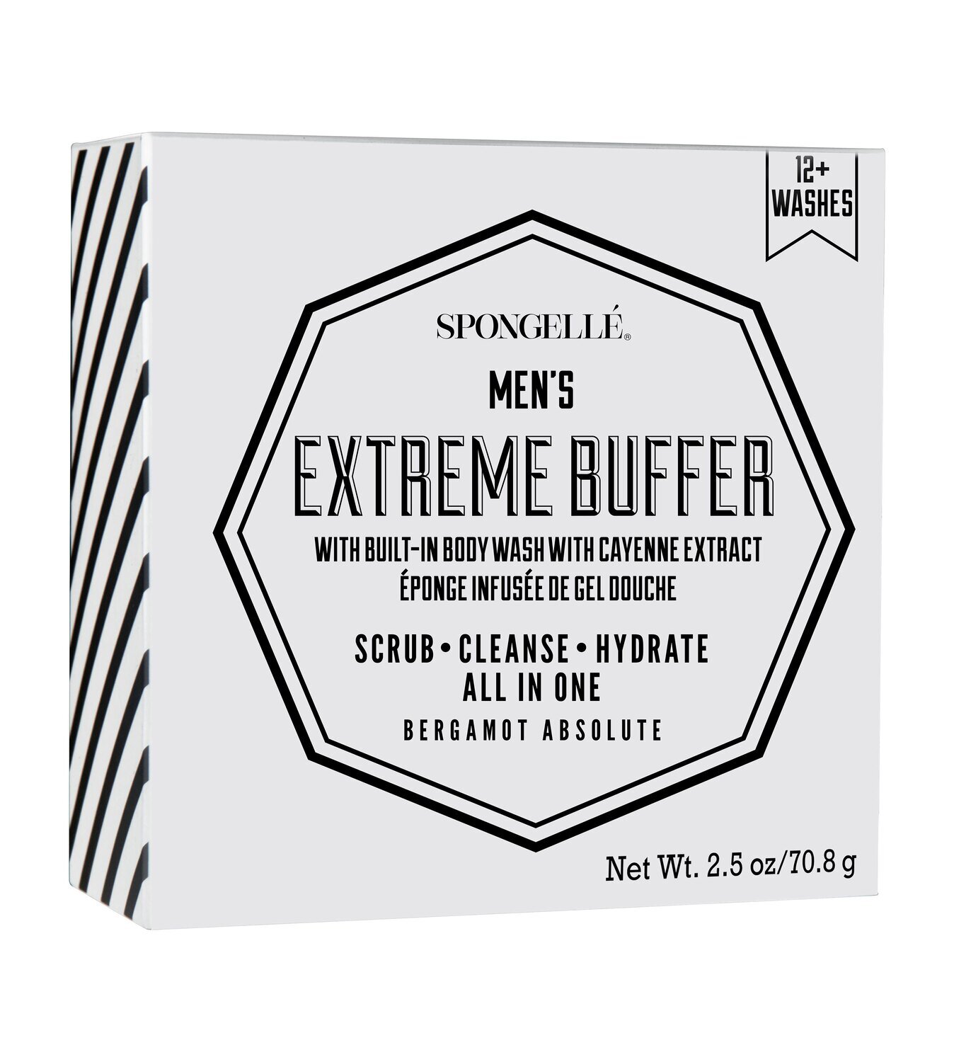 Spongelle Mini Men'S Extreme Buffer Bergamot Absolut 12+ Uses Pack of 6 AST-MMBBA