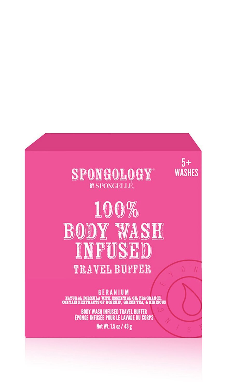 Spongelle Spongology Travel Buffer Geranium 5+ Uses Pack of 6 EST-TBGE