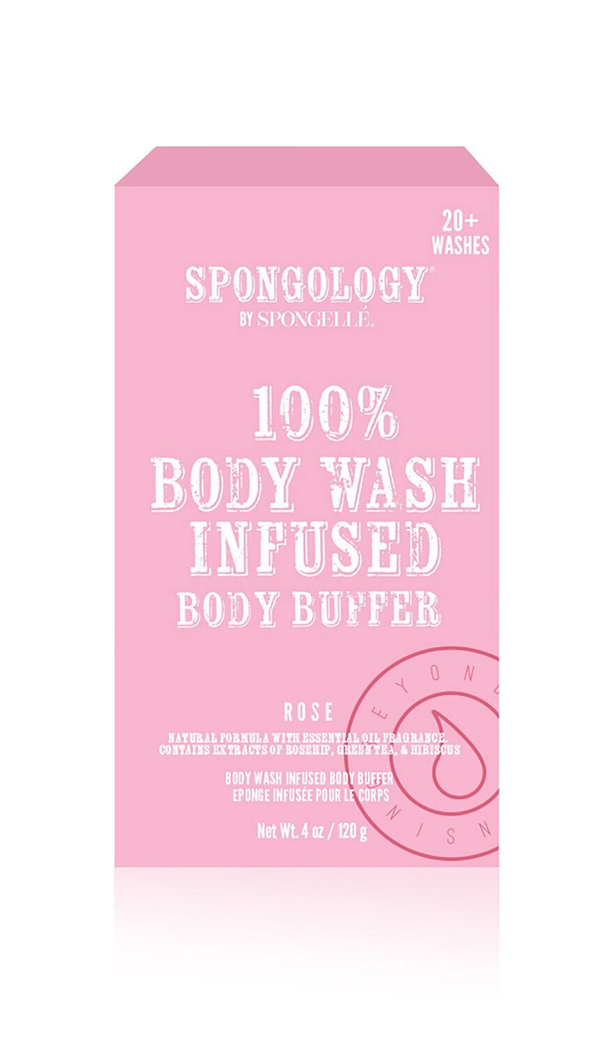 Spongelle Spongology Body Buffer Rose 20+ Uses Pack of 6 EST-BBRO