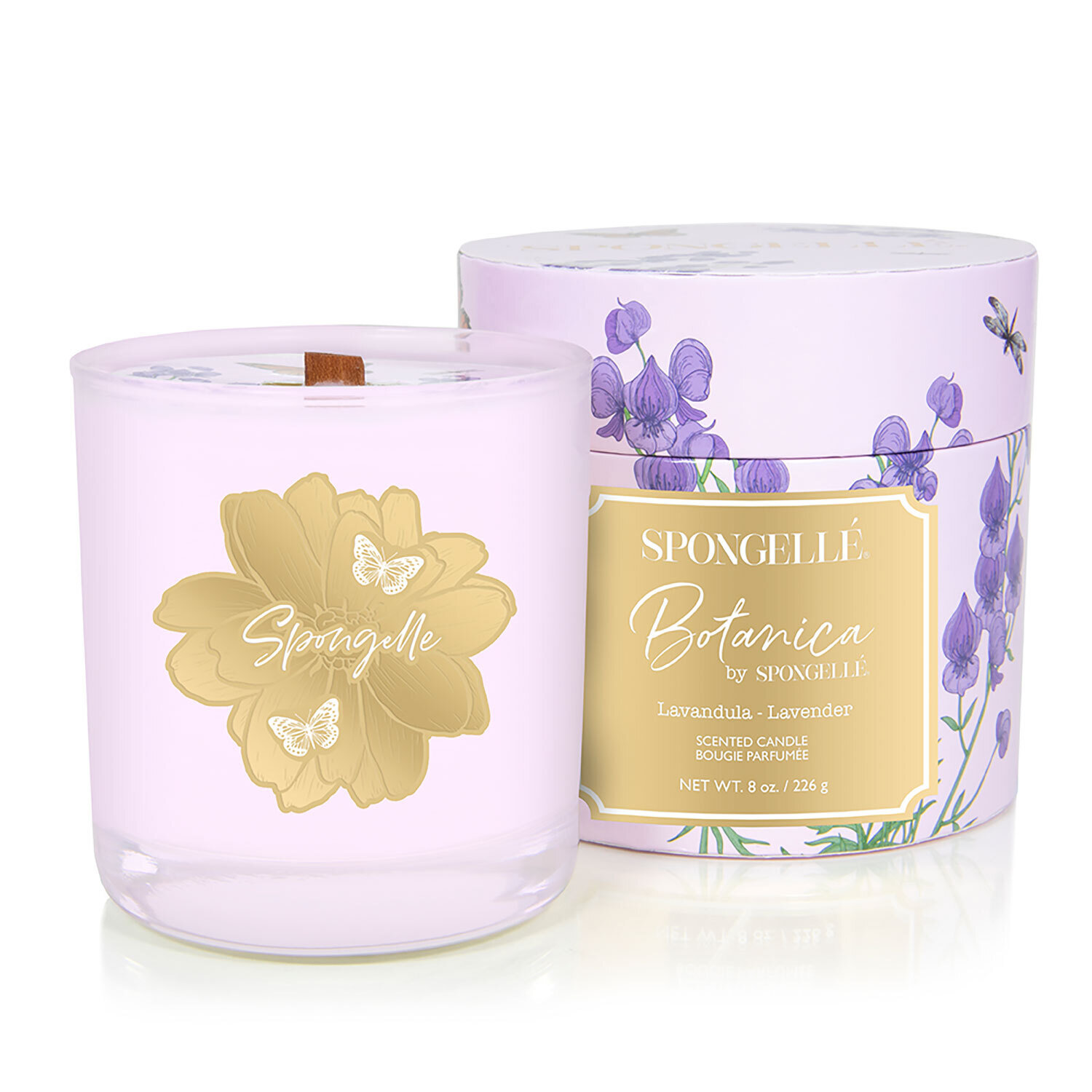 Spongelle Botanica Hand Poured Candle Lavender 8Oz Pack of 6 AST-BTCDLV