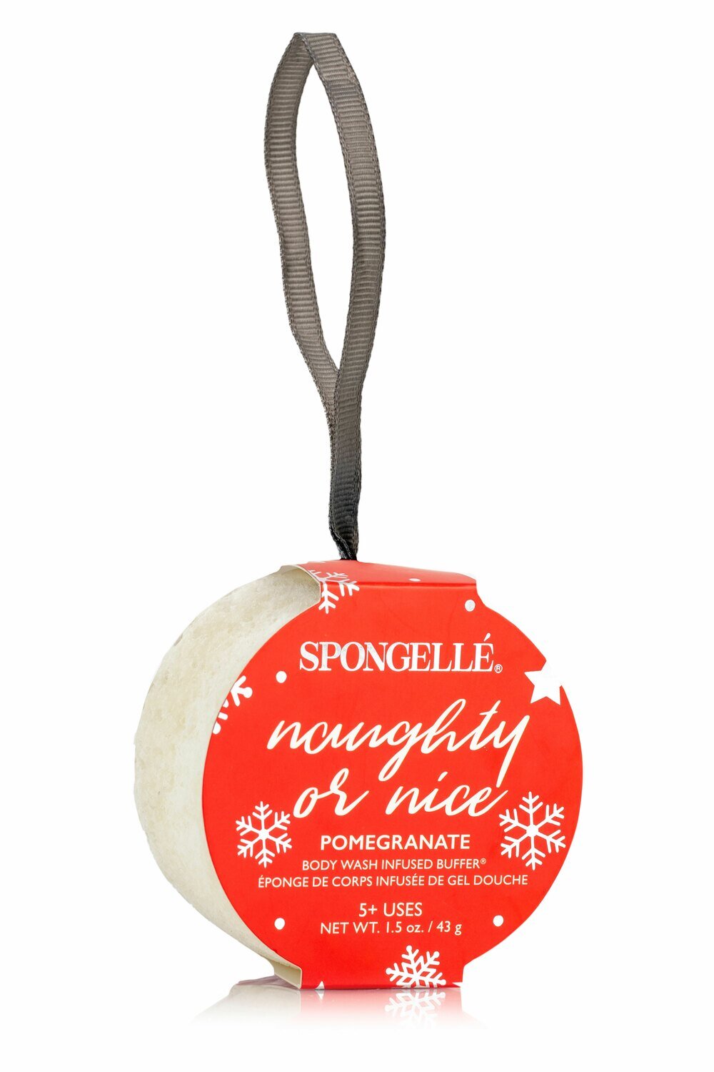 Spongelle Holiday Ornaments Naughty Or Nice Pomegranate Red 5+ Washes 1.5Oz Pack of 6 AST-HOPM