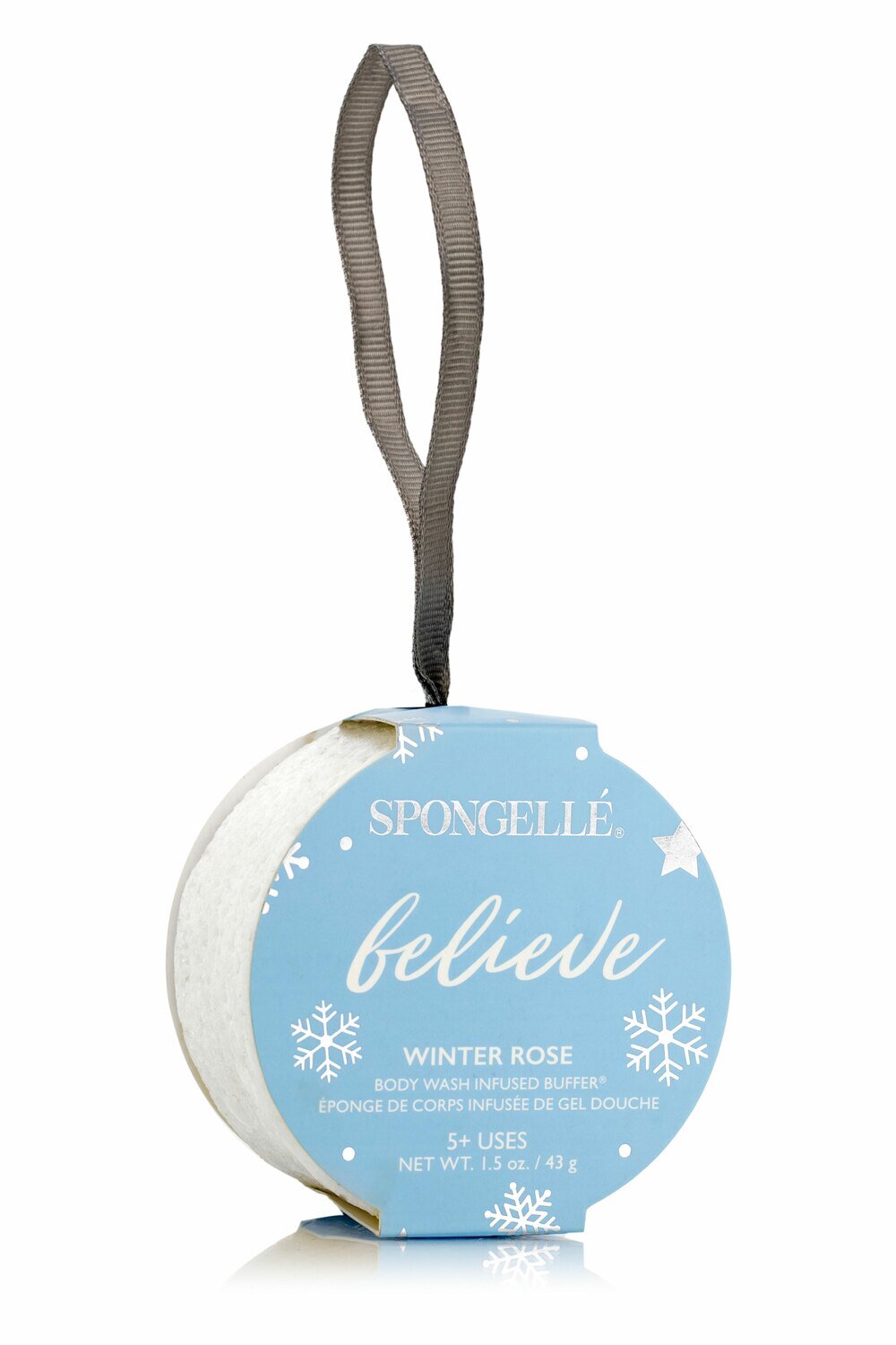 Spongelle Holiday Ornaments Believe Winter Rose Blue 5+ Washes 1.5Oz Pack of 6 AST-HOWR