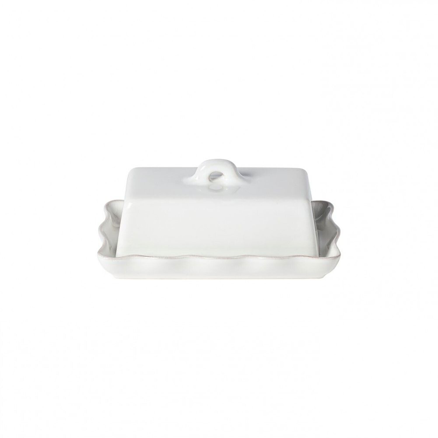 Casafina Cook &amp; Host White Rectangular Butter Dish 8 Inch with Lid DOX191-WHI