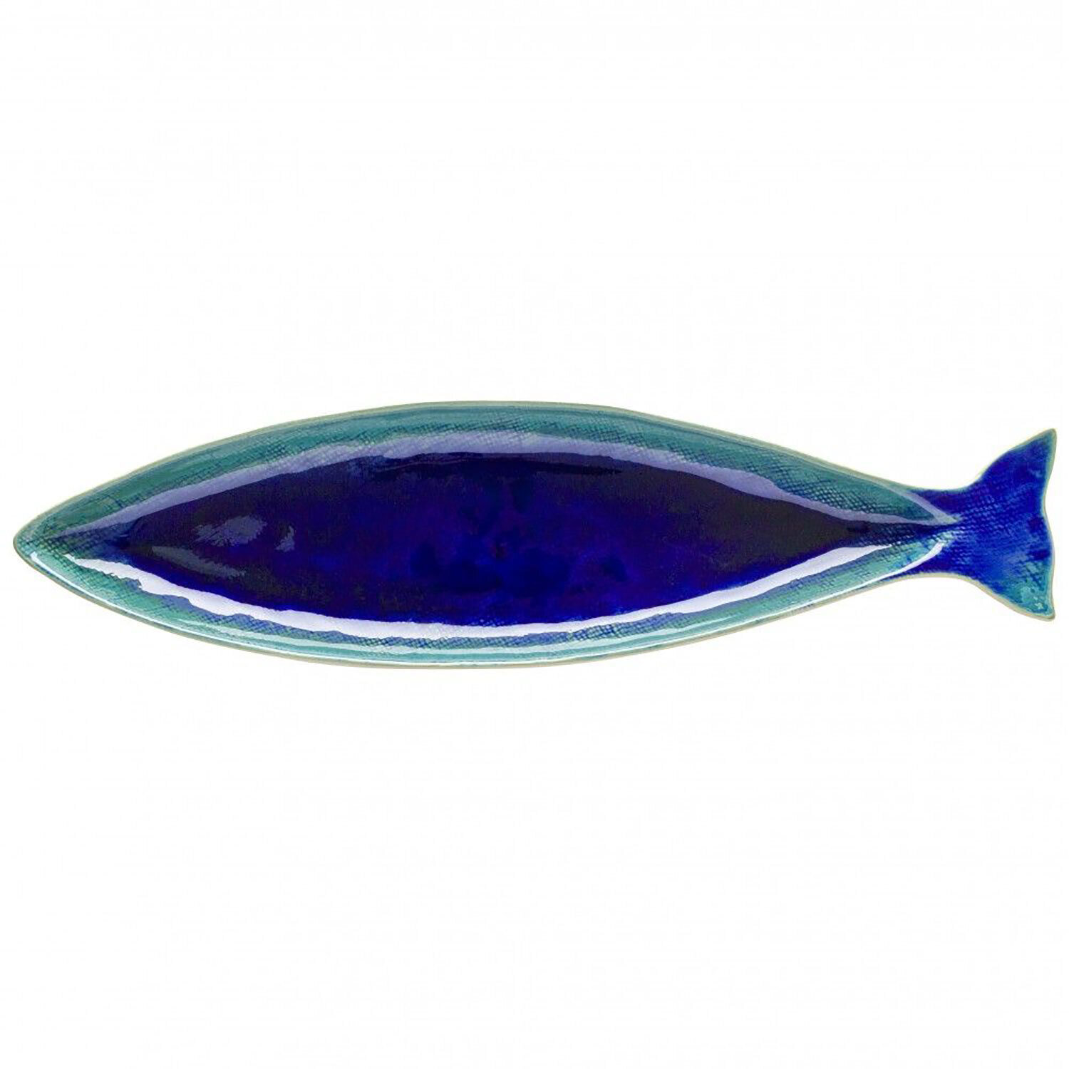 Casafina Dori Atlantic Blue Narrow Fish Shaped Platter DO217-BLU, MPN: DO217-BLU, 840289014189