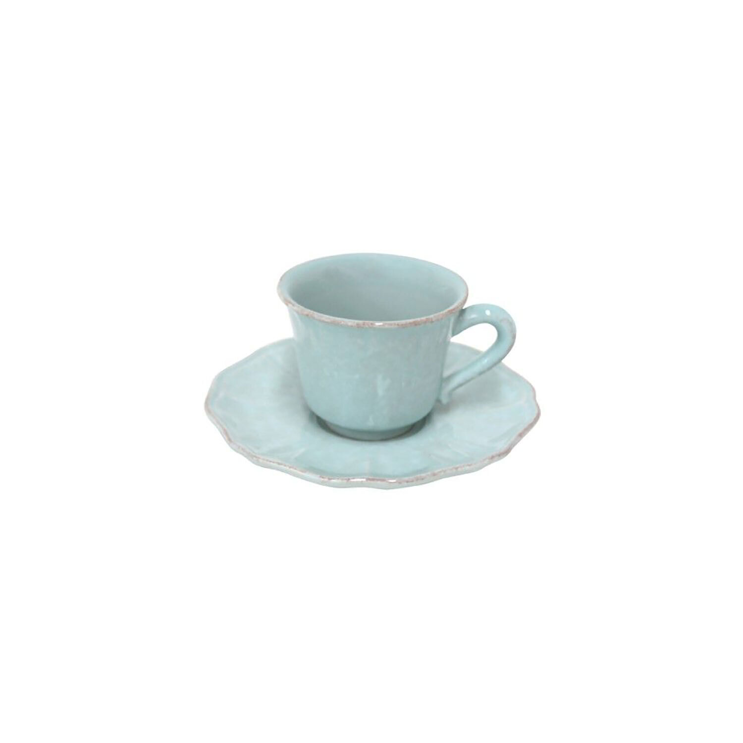 Casafina Impressions Robin'S Egg Blue Coffee Cup & Saucer Set of 6 IM505-BLU