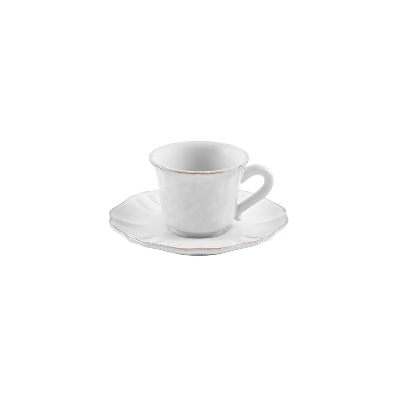 Casafina Impressions White Coffee Cup &amp; Saucer Set of 6 IM505-WHI, MPN: IM505-WHI, 840289011805